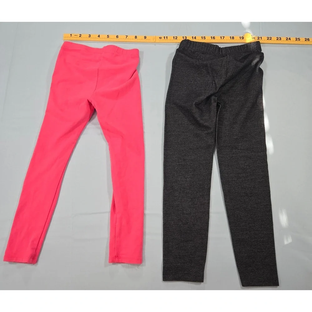 Cat & Jack Toddler Girls Leggings Pants Lot 6pc XS 4/5 4T 5T Pink Grey Black